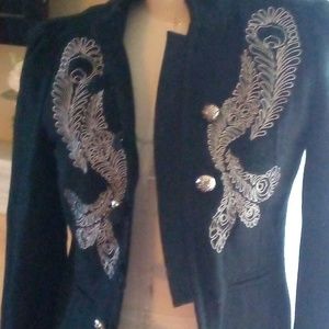 Women's jacket size small black and silver